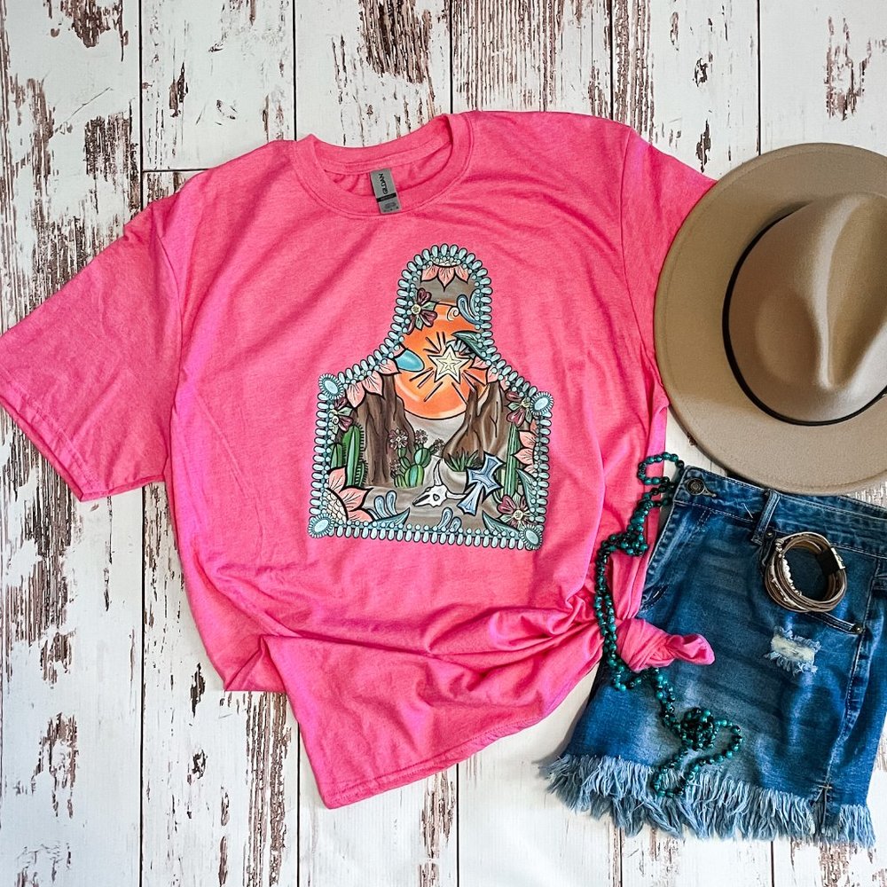 ladies western graphic tee - Desert Ear Tag